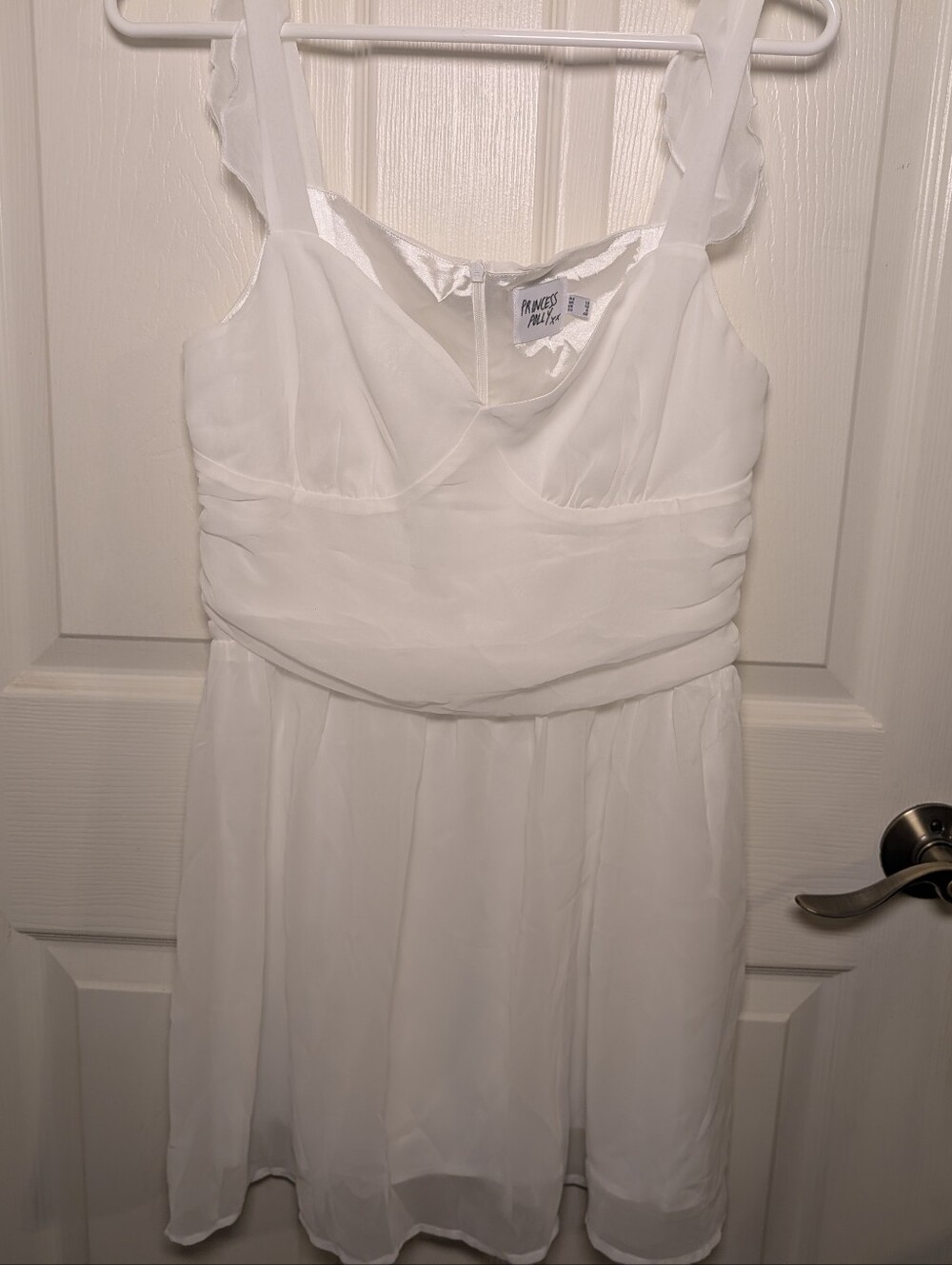 Princess Polly Mini Dress Womens Size  8 White Ruffle